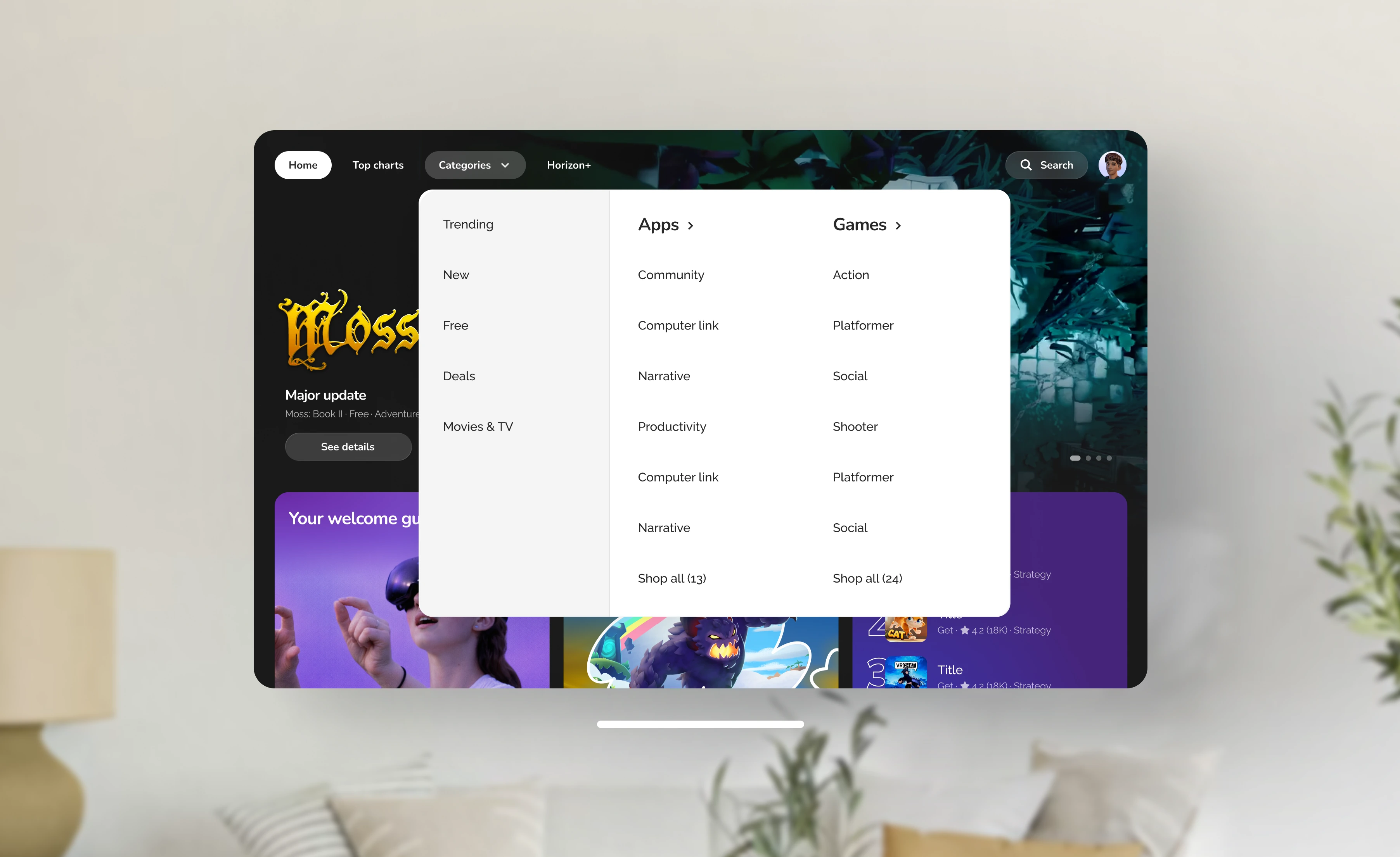Nav categories